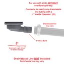 1-1/2" Drain, 95 Degree Drain, Low Profile, 1" Hose Barb, w/Chain Stopper Ultra-Mirror Finish image number 5