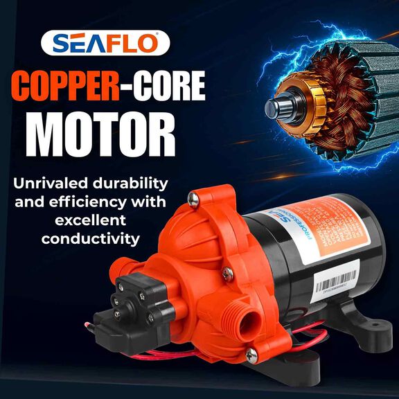 SEAFLO 33 Series 12V DC Diaphragm Pump &ndash; 3.0 GPM, 45 PSI, Self-Priming, Run Dry Safe, Built-In Pressure Switch image number 7