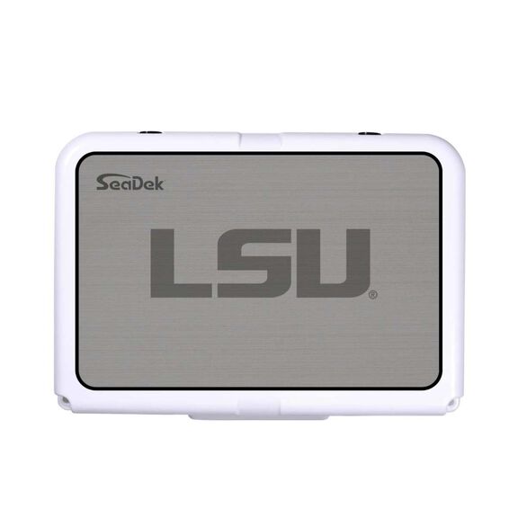 SeaDek Cooler Pad - Collegiate Collection - Fits RTIC 20 - Storm Gray / Black, LSU image number 0