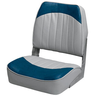 Promotional Low-Back Folding Fishing Boat Seat, Gray/Navy