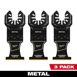 MILWAUKEE&reg; OPEN-LOK&trade; 1-3/8" Carbide Teeth Metal Multi-Tool Blades, 3 Pack