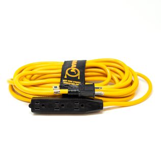 25' Medium Duty 5-15P to (3) 5-15R Household Power Cord With Storage Strap