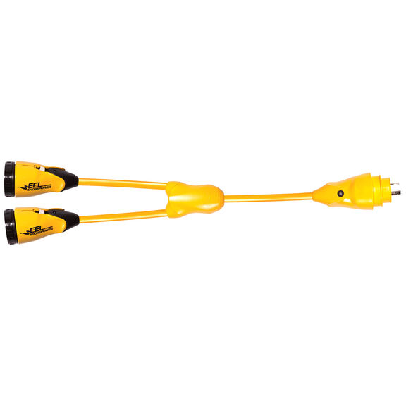 Marinco EEL Shore Power Y Adapter, 30 Amp 125V Male to 30 Amp 125V Females image number 0