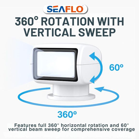 SEAFLO 01 Series 50W Remote Control Halogen Boat Searchlight, White image number 7