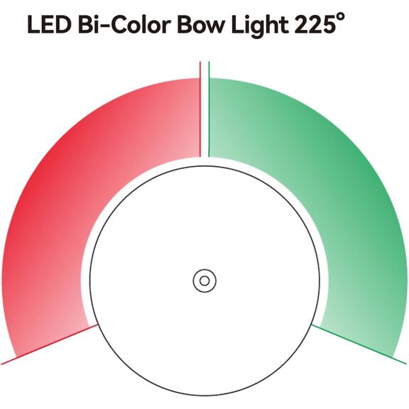 SEAFLO 02 Series Bi-Color Bow LED Navigation Light 10-30V 2NM Horizontal Mount image number 3