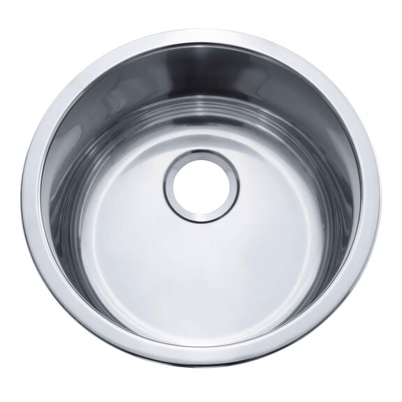 Cylinder Sink Ultra-Mirror Finish, 304 Stainless Steel, 2" Drain, SoundKOTE image number 1