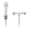 Trinidad 2H External Shower Mixer Small Warm White Sprayer, 6' Stainless Steel Hose Chrome/Warm White image number 2
