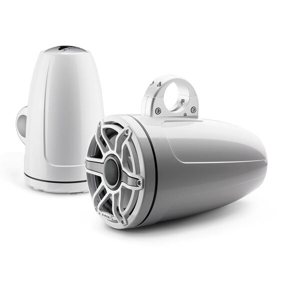 M6-880ETXv3-Gw-S-GwGw&nbsp;8.8" Enclosed Marine Coaxial Speaker System, Gloss White, White Sport Grille image number 0