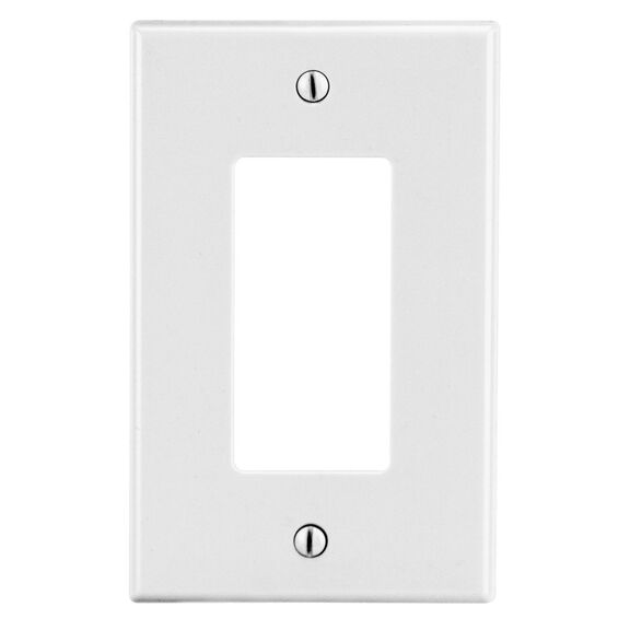 Hubbell Wall Plate, 1-Gang, Decorator, White image number 0