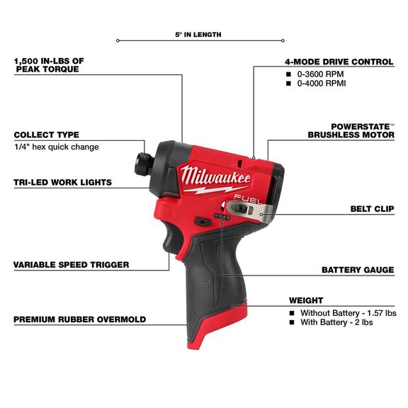 M12 FUEL&trade; 1/4" Hex Impact Driver Kit image number 1