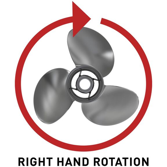 7.9" x 6" Quicksilver Black Diamond 3-Blade, RH, High Thrust Aluminum Propeller image number 1