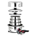 Professional Series Gourmet Nesting 10-Piece Stainless Steel Induction Cookware Set with Ceramica&reg; Non-Stick image number 1