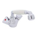 Trinidad Head/Shower Combo Faucet Classic Warm White Sprayer No Teeth, 10' White Rubber Hose Chrome/Warm White image number 0