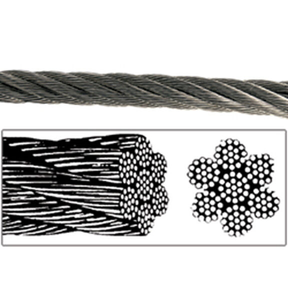7 x 19 Flexible Wire, 1/8" Wire Dia., 1760lb. Breaking Strength image number 0