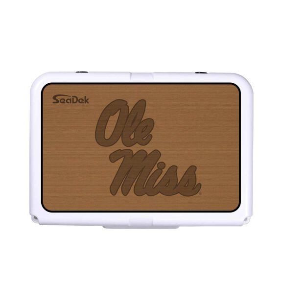 SeaDek Cooler Pad - Collegiate Collection - Fits RTIC 20 - Mocha / Black, University of Mississippi image number 0