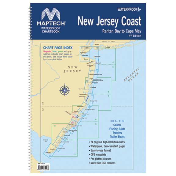 WPB0360-04WMDS Waterproof Chartbook New Jersey Coast: Raritan Bay to Cape May, 4th Edition image number 0
