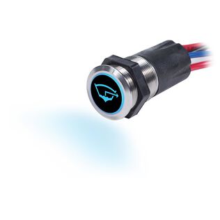 15A Blue/Red Backlit Push Button Switch, Off/On
