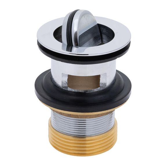 1-1/2" Drain, Flip Drain with Overflow, Straight, 1-1/4"-M Thread Adapter Chrome image number 0