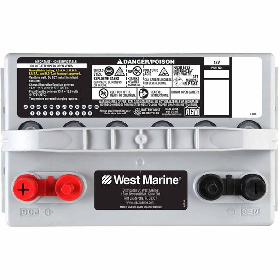 Group 24 Deep Cycle Marine Gel Battery, 73 Amp Hours, 410 Cold Cranking Amps, 575 Marine Cranking Amps, 130 Reserve Minutes image number 1