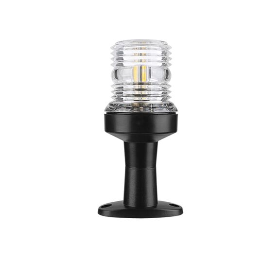 SEAFLO 03 Series All-Around LED Pole Navigation Light, 4-?" Height, 3 NM, 12/24V, 2.5W, Fixed Mount, 316 Stainless Steel, Black image number 0