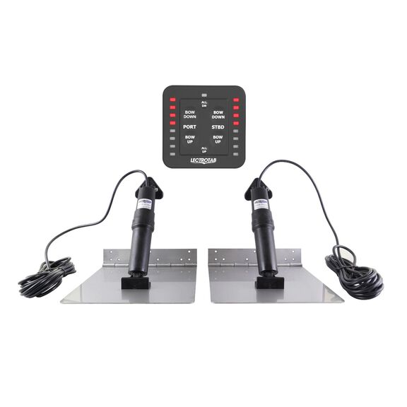 Stainless Steel Electric Trim Tab Kit, SLC-11 Manual LED Control, 9LX9W Tab image number 0