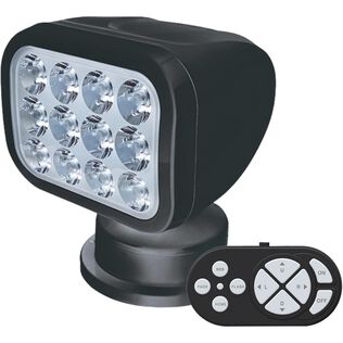 SEAFLO 28W Remote Control LED Searchlight, Warm White, Wireless Remote, Black