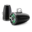 M6-880ETXv3-Sb-S-GmTi-i 8.8" Enclosed Marine Coaxial Speaker System, Satin Black, Gunmetal and Titanium Sport Grille with RGB LED Lighting image number 1