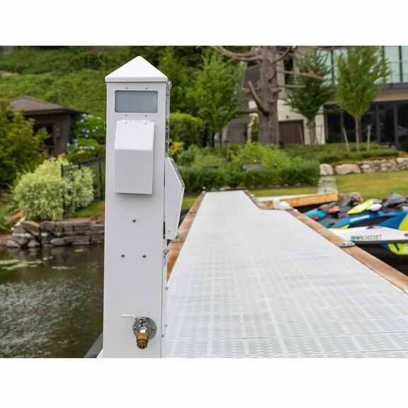 21" Piling Mount Power Pedestal,  (1) 30 Amp and (1) 20 Amp Receptacle image number 1
