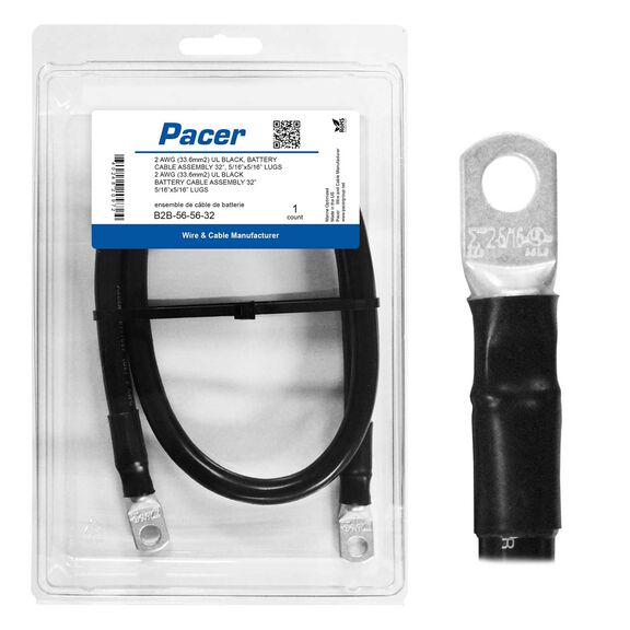32" Battery Cable Assembly, #2 5/16, Black image number 0
