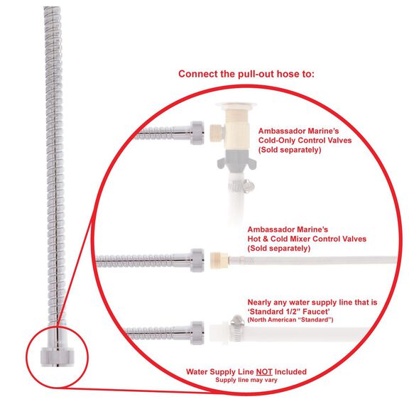 Recessed Shower Chrome Cup & Lid, Small Chrome Sprayer, 6' Stainless Steel Hose image number 9