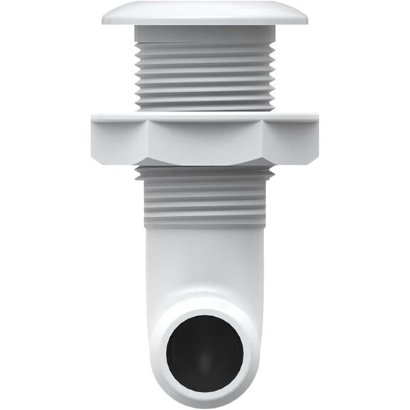 SEAFLO 1" Angled Thru Hull Fitting with Check Valve Stainless Steel Cap image number 0