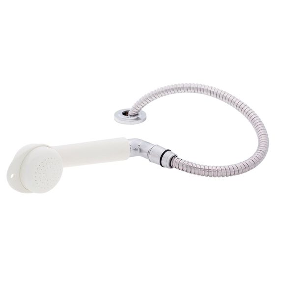 Deck-Mount Sprayer Large Warm White Sprayer w/Elbow, 6' Stainless Steel Hose, Low Profile Holder image number 1