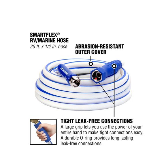 SmartFlex RV/Marine Hose 1/2" 25' 3/4" - 11 1/2 GHT Fittings image number 2