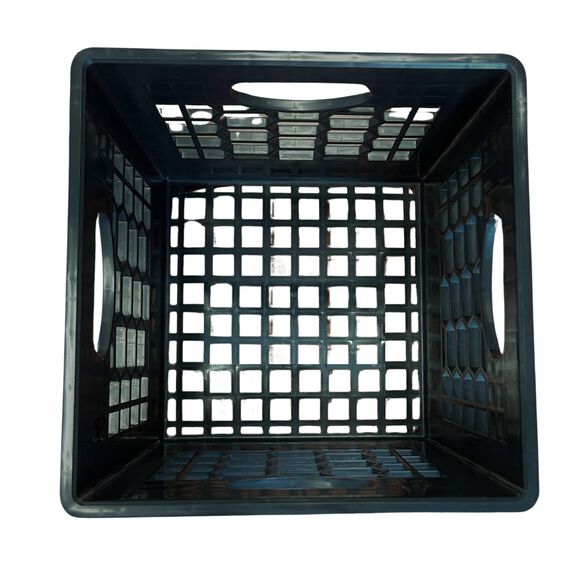 24 Quart Heavy-Duty Black Milk Crates for Storage, Organization, 18.75" x 13" x 11", 3-Pack image number 7