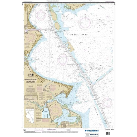 Maptech&reg; NOAA Recreational Waterproof Chart-Upper Galveston Bay-Houston Ship Channel-Dollar Pt. to Atkinson, 11327 image number 0