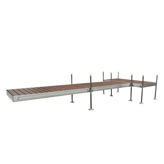 T-Shaped Aluminum Frame with Woodland Brown Decking Complete Dock Packages image number 2