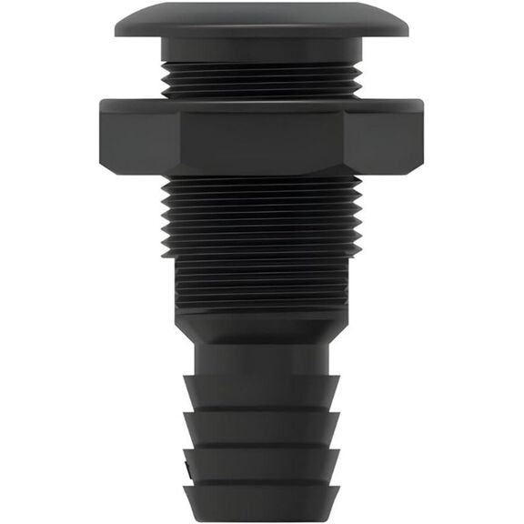 SEAFLO 1-1/4 in Angled Thru Hull Fitting with Check Valve Black image number 1