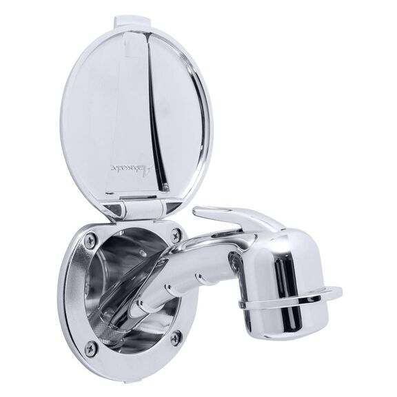 Recessed Shower Chrome Cup & Lid, Small Chrome Sprayer, 10' White Rubber Hose image number 1