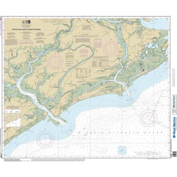 Maptech&reg; NOAA Recreational Waterproof Chart-Stono and North Edisto Rivers, 11522 image number 0