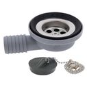 1-1/2" Drain, 95 Degree Drain, Low Profile, 1" Hose Barb, w/Chain Stopper Ultra-Mirror Finish image number 0