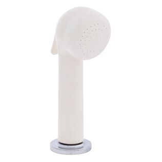 Deck-Mount Sprayer Large Warm White Sprayer No Hook, 6' Stainless Steel Hose, Low Profile Holder