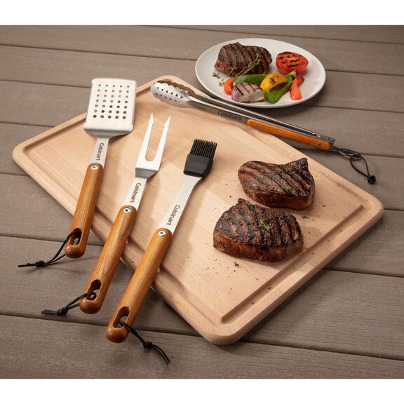 4-Piece Ash Wood Grill Tool Set image number 1