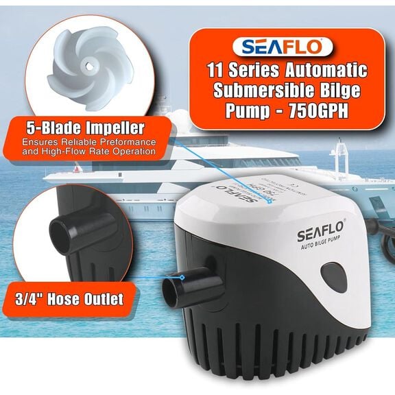 SEAFLO 750 GPH Automatic Bilge Pump with Float Switch 12V image number 5