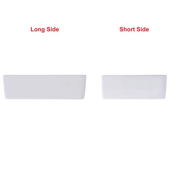 Rectangle Vessel Smooth Porcelain, 19 1/4in x 15in x 5 1/8in, w/Faucet Mount, 1-3/4" Drain White image number 3