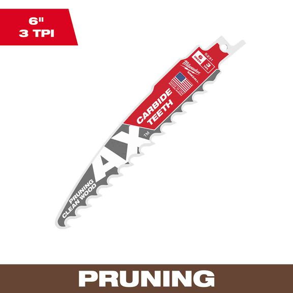 6" 3 TPI The AX&trade; with carbide Teeth for Pruning & Clean Wood SAWZALL&reg; Blade image number 1