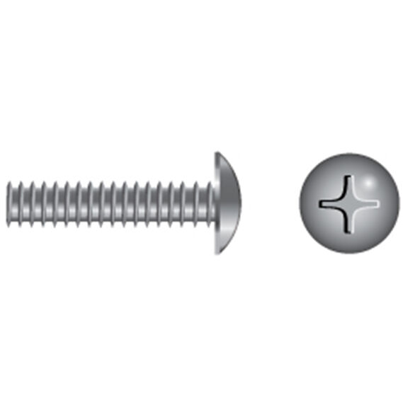 1/4-20 X 3/4" Stainless Steel Phillips Truss-Head Machine Screws image number 0