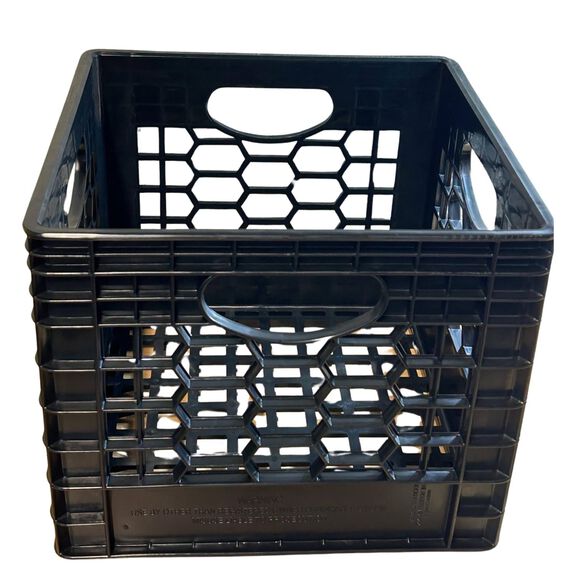 24 Quart Heavy-Duty Black Milk Crates for Storage, Organization, 18.75" x 13" x 11" image number 0