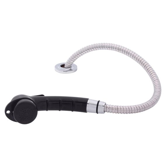 Deck-Mount Sprayer Small Black Sprayer, 6' Stainless Steel Hose, Low Profile Holder image number 1