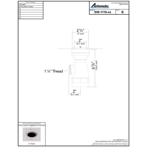 2" Drain, Trap Sink Drain, 1-1/4"-M Thread,  w/Strainer, w/Chain Stopper Brushed Finish image number 3