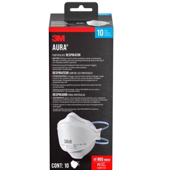 Aura&trade; Particulate 9205 Respirator 9205PH10-DC, Flat-fold, 10 eaches/pack image number 0